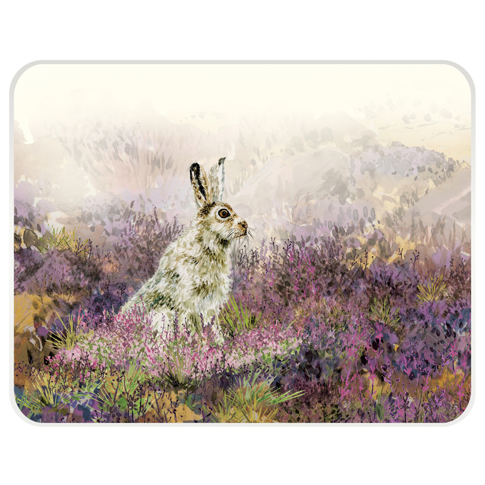 Tuftop National Trust Mountain Hare Medium Worktop Protector Glass UK