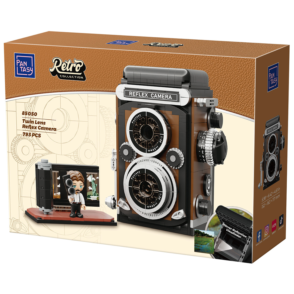 Pantasy Retro Twin Lens Reflex Camera Brick Model 793pcs Display Set PA85050